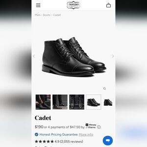 Thursday Cadet Black Leather Men's Boot